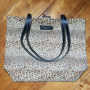Kenneth Cole Leopard Print Tote Bag 15"x12" EUC
